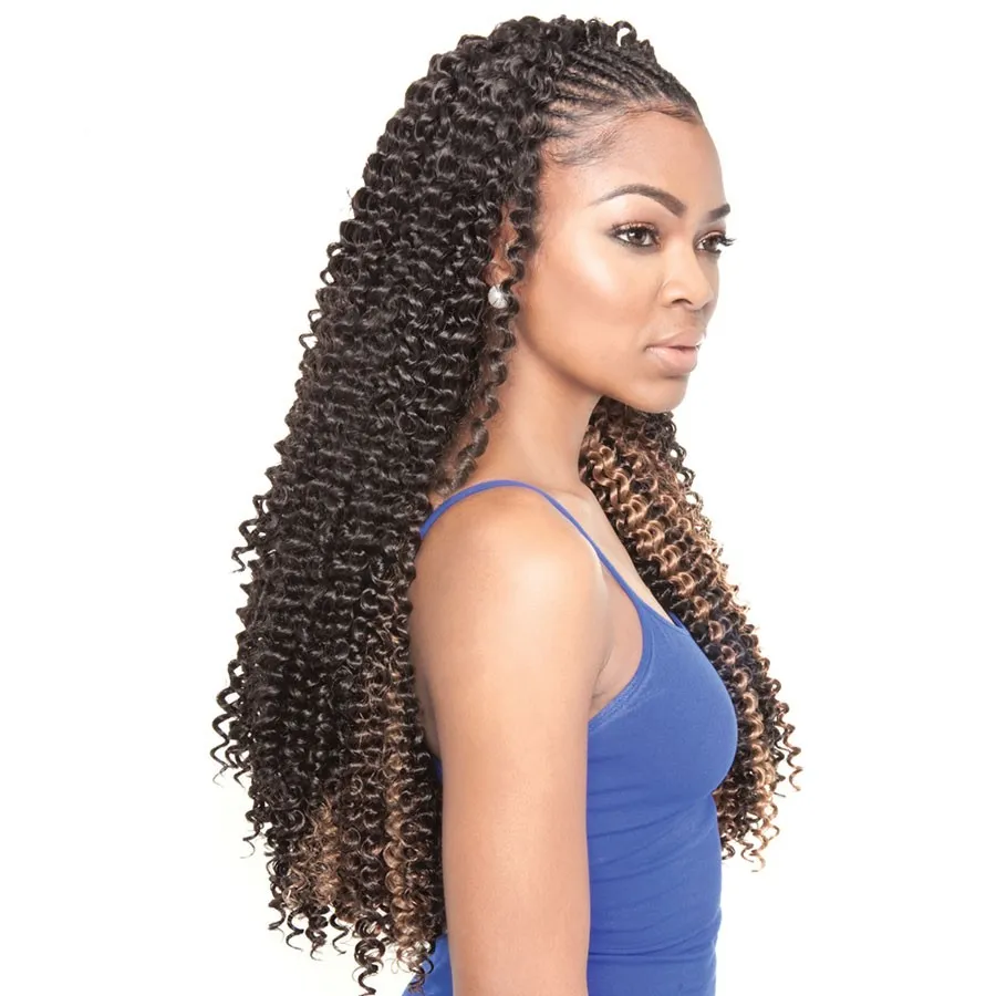 Vattenvåg Vårvridning Syntetisk Hekla Braids FreeTress Hair With Water Weave Curly I Pre Twist 18Inch Gratis Tress Hair Buls Marley