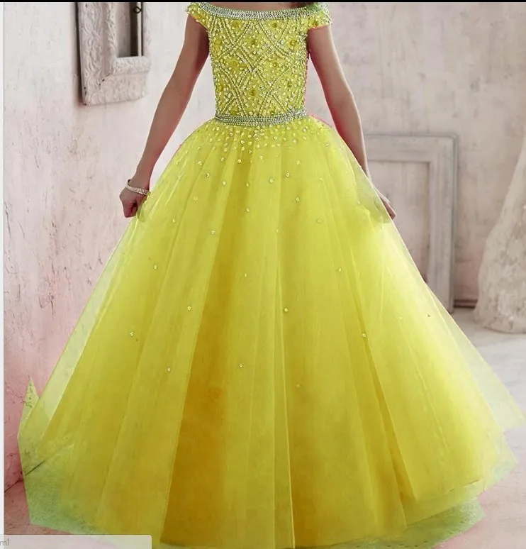 Lavanda Água Melão Linda Meninas Pageant Vestidos Alças Cristais Frisado Espartilho Voltar Vestidos Da Menina de Flor Organza Crianças Forma249K