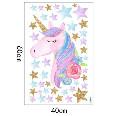 Stickers muraux Licorne Chambre Enfant Lumineux, Sticker Mural Arc