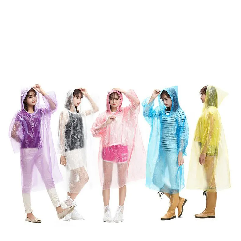 Disposable PE Raincoats Poncho Rainwear Travel Rain Coat Rain Wear gifts mixed colors Fashion Hot XD23218