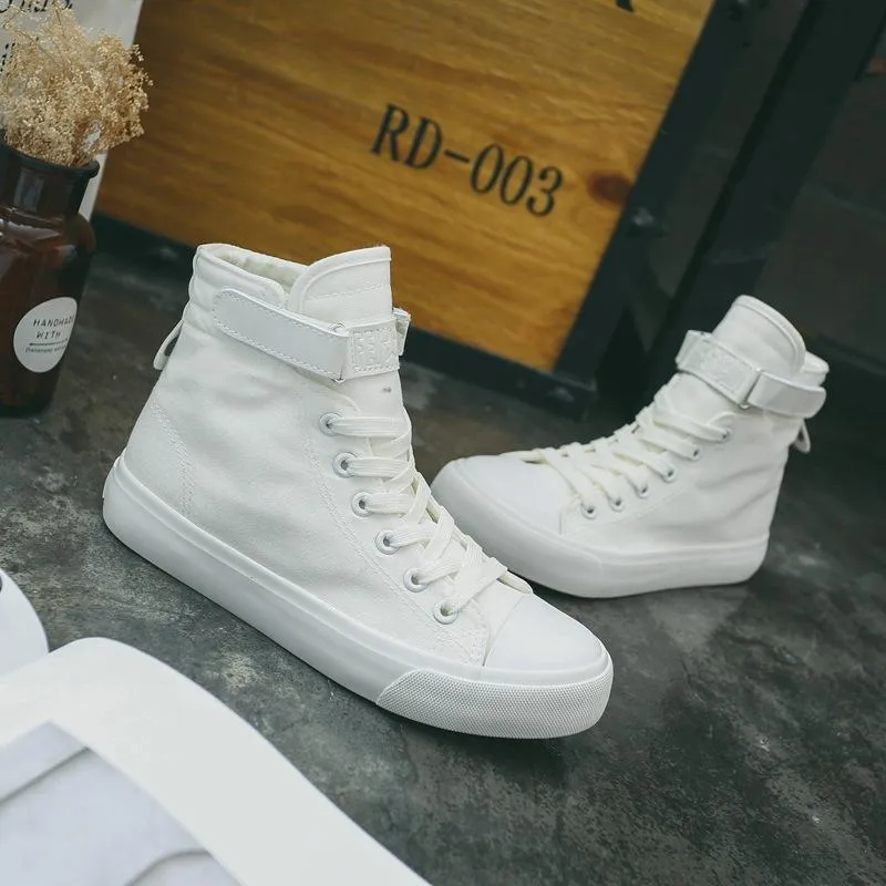 2022 Fall Magic Boots Canvas Shouse Женская корейская версия классических сотни студентов с высоким дном с плоским дном