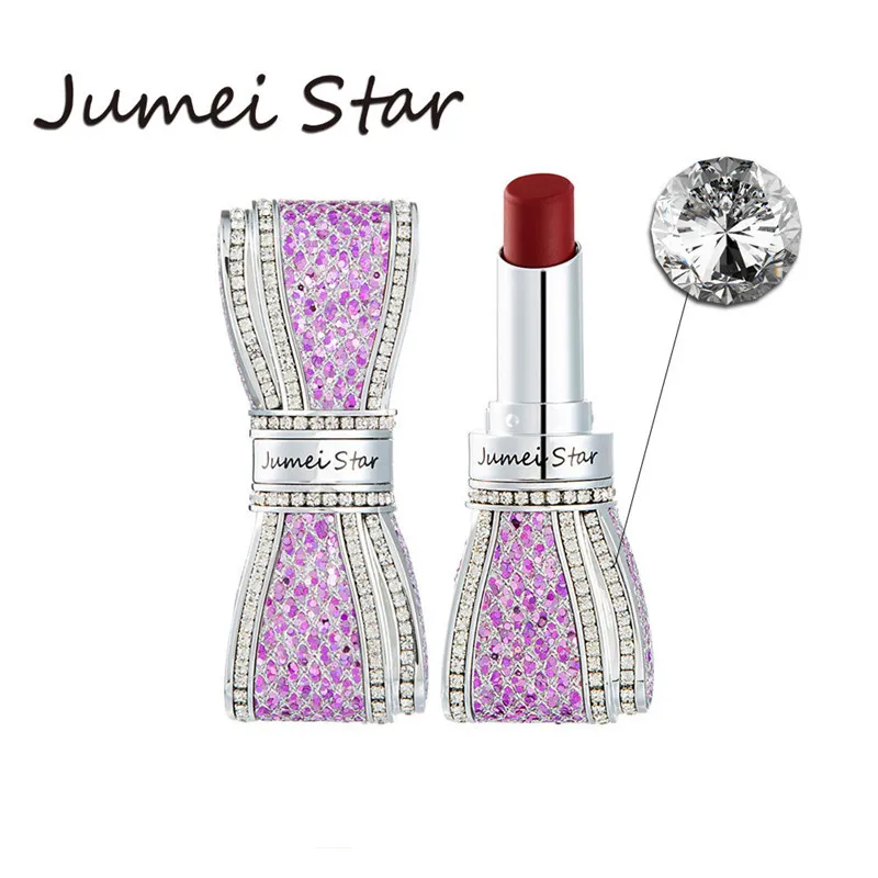 Jumei Star Bow Lipstick Diamond Matte Lipsticks Blijvend en Fading 8 kleuren Lip Gloss Drop Ship 1pcs