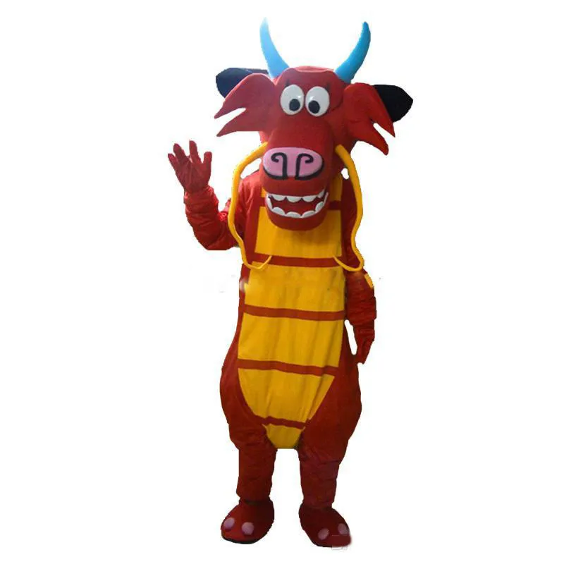 2020 Korting Factory Sale Mushu Dragon Mascotte Kostuums te koop Alfalfa Dragon Mascotte Kostuum Karakter Kostuum Dragon Gratis Verzending