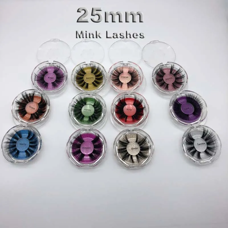 Super Long 25mm 3D 6D Mink Eyelashes Dramatische echte nertsen haar wimpers 25 mm handgemaakte valse wimper oog make-up maquiagem