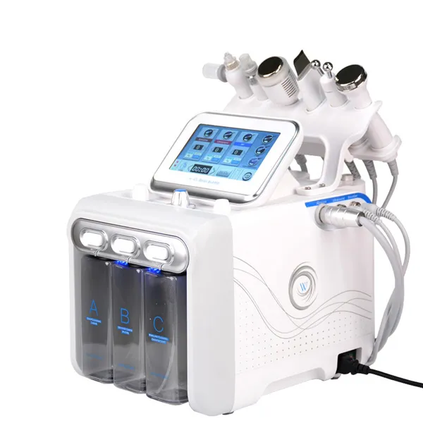 Máquina de cuidado facial 6 en 1 con chorro de oxígeno, agua, hidrodermoabrasión, exfoliación de la piel