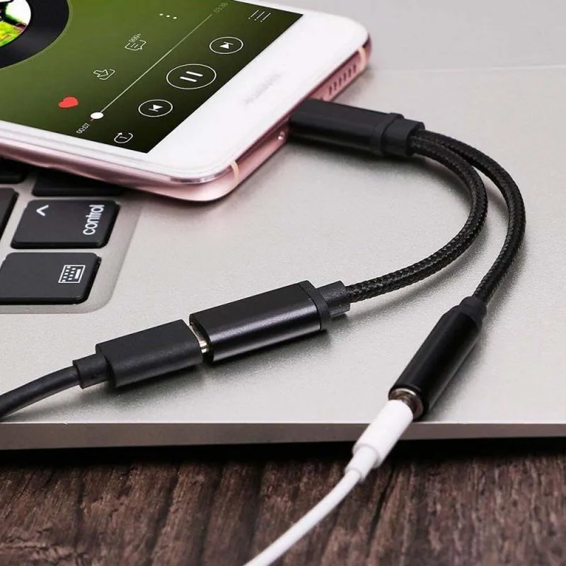 thumbnail image 2 of Micro USB To 3.5mm Audio Cable With Charging For Samsung S7 & More 2 of 3