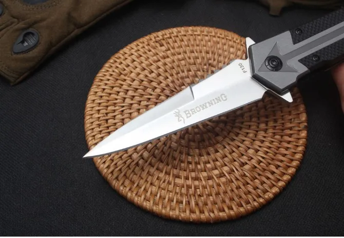 브라우닝 F130 전술 접이식 나이프는 G10 스틸 손잡이를 신속하게 열고 EDC Outdoor Hunting Pocket Knife BifeSaving Knifer159V