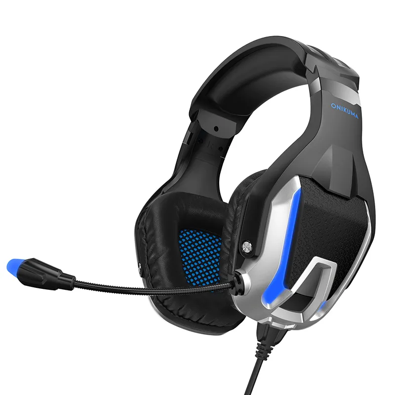 K12 Game Headphones PS4 Glühen Wired Gaming Headset mit Mikrofon Deep Bass Stereo für PC -Mobiltelefone Laptop Gamer