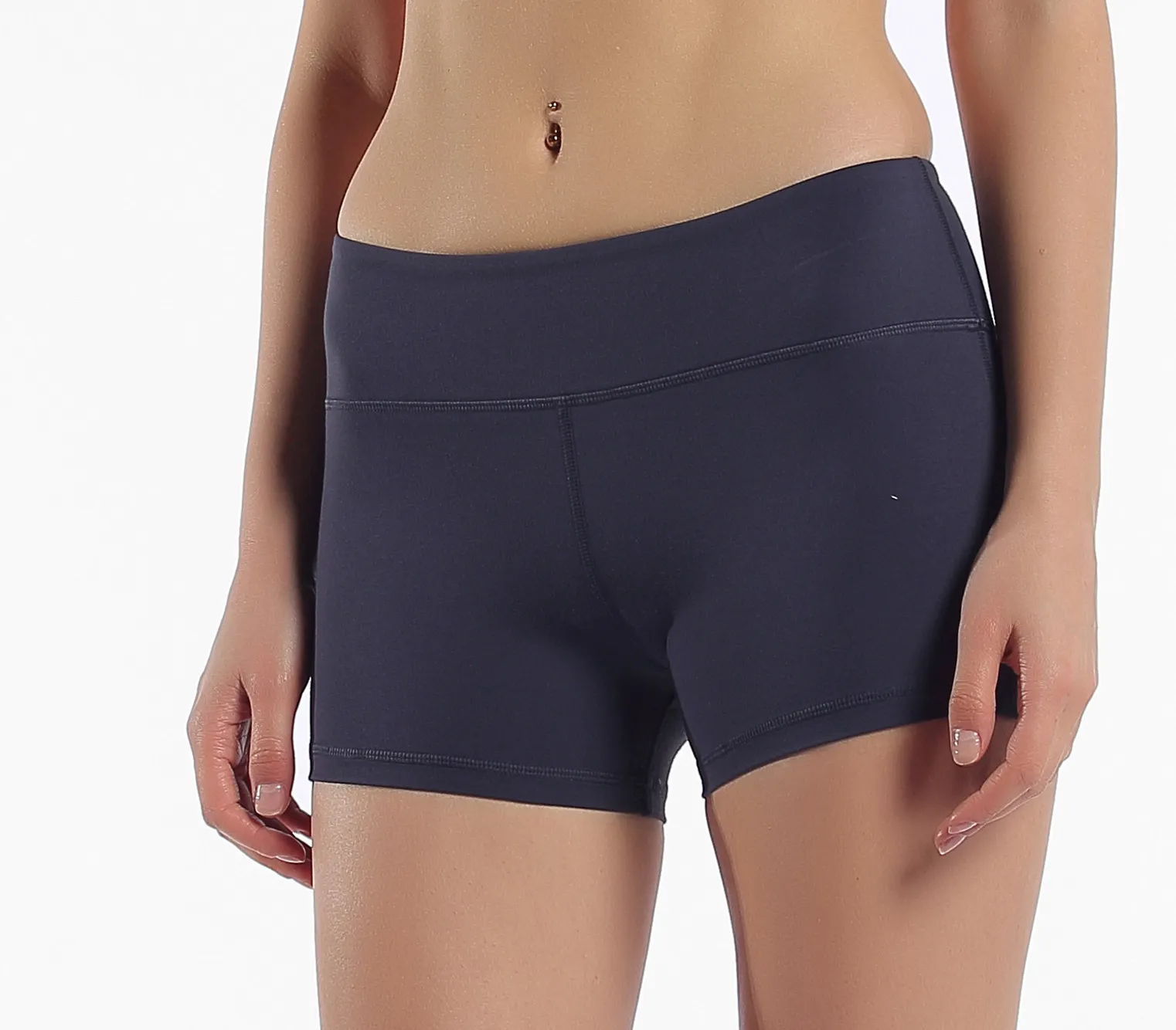 Yoga Shorts Sommar Heta Kvinnor Casual Hög elastisk midja Tight Fitness Smal Skinny Shorts Enfärgad Träningsshorts för tjejer kvinnor