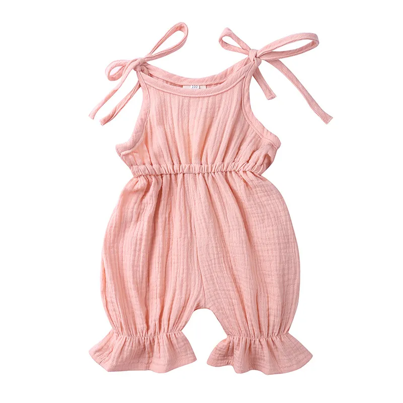 Newborn Baby Girl Romper Ruffle Solid Toddler Boys Rompers 3 6 9 12 24 Month Infant Jumpsuit Outfit Summer New Born Baby Clothes