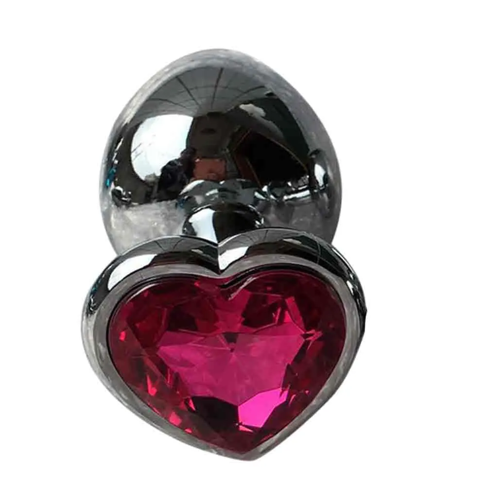 Heart shaped metal butt plug - the ultimate accessory for private anal exploration and erotic fulfillment