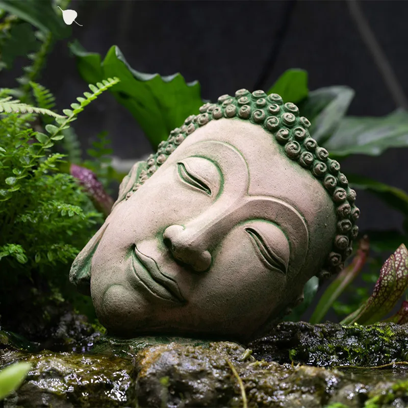 Kunsthandwerk Sandskulptur Buddha-Statue Stadthaus Zen-Statue Dekoration Ornamente Gartenlandschaft Wohnaccessoires