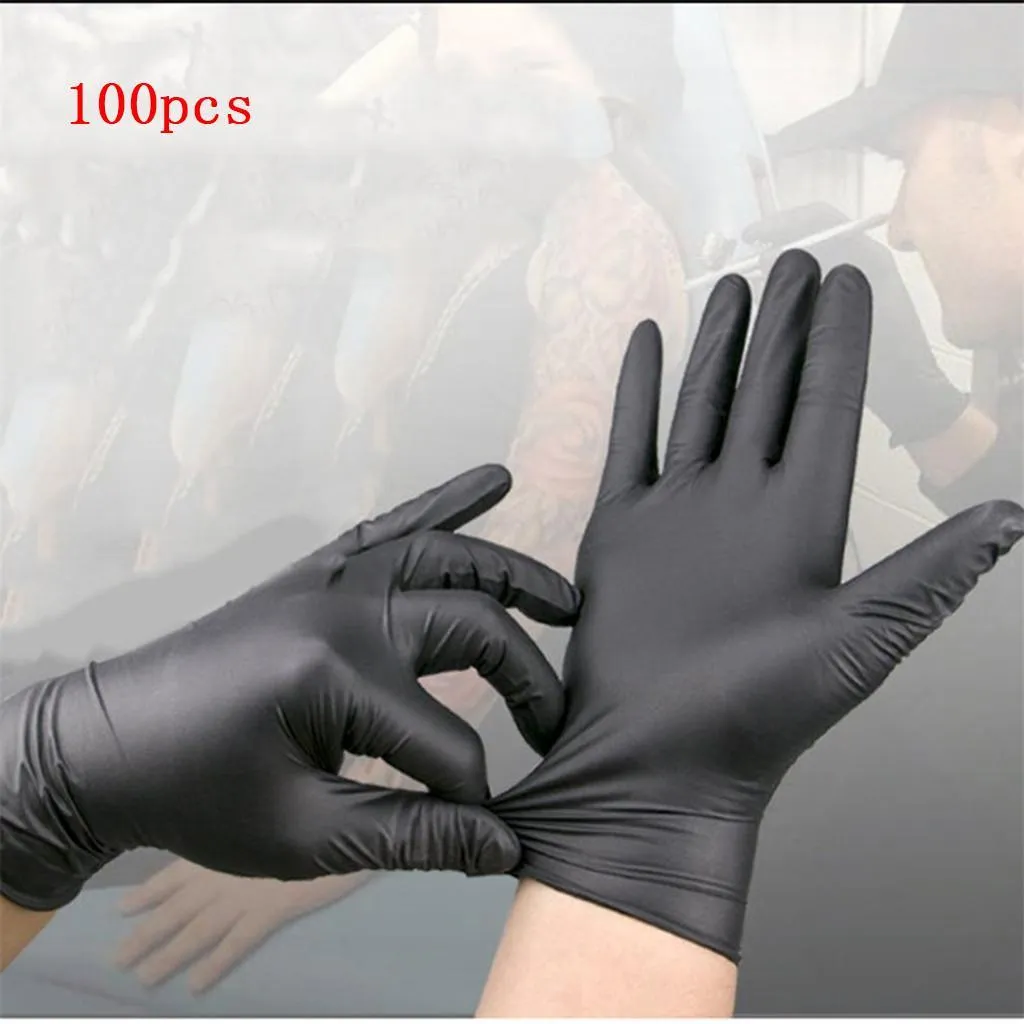 Wholesale 100pcs Black Nitrile Disposable Beauty Care Tattoo Latex-free Laboratory Gloves Tattoo#g2