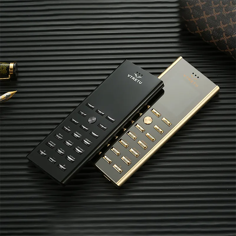 Unlocked Original Brand V01 Luxury Gold Black Metal Body Housing Mobile Phone Dual Sim card Cell Phones Bluetooth FM Mp3 Camera cellphones