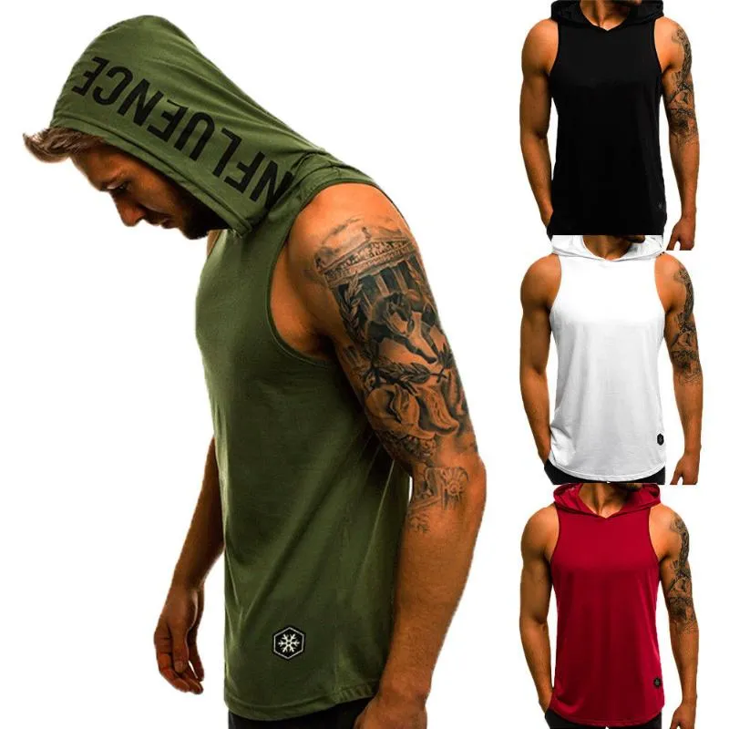 Fashion Summer Mens Sleeveless Hoodie T Shirts Muscle Sweatshirt