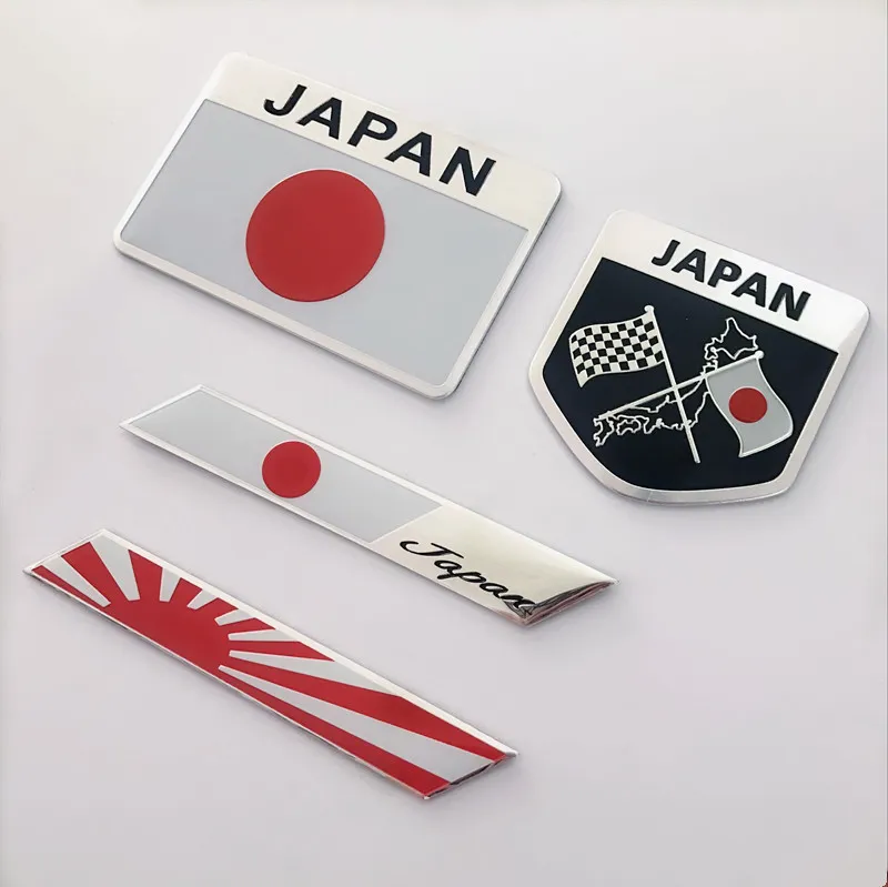 VOITURE 3D ALUMINIUM Japon japonais drapeau emblème insigne