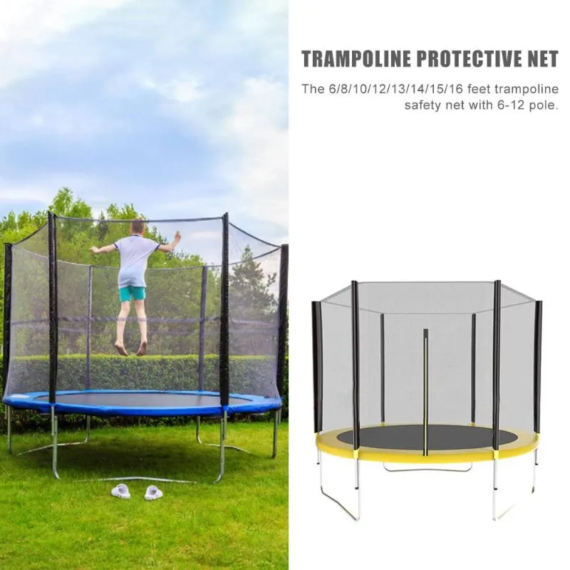 Anti-UV Replacement Jumping Mat For 12-16ft Round Trampolines - Heavy Duty Black Polypropylene Mat