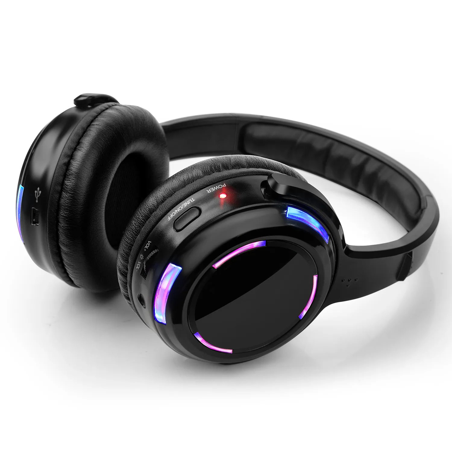 Silent Disco Complete System RF Черные светодиодные беспроводные наушники на расстояние 200 м. Дистанции 50 шт.