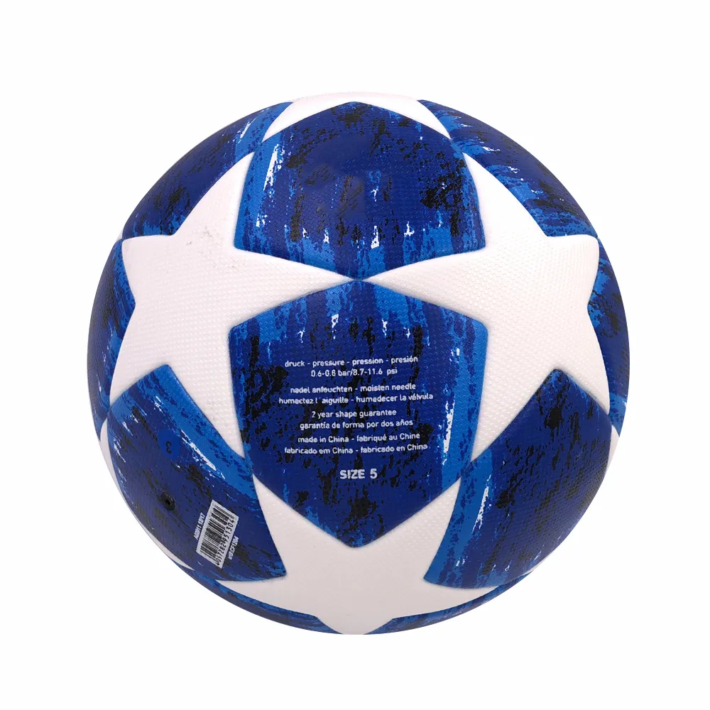 Pallone da calcio Taglia 5 Pallone da calcio PU Granulo antiscivolo Senza cuciture 2018 2019 Campione della partita Pallone da allenamento Attrezzatura soft touch