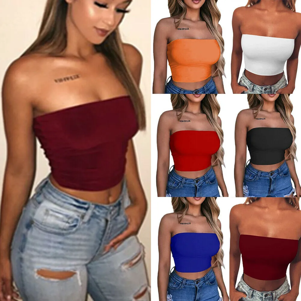 Off Shoulder Strapless Crop Top Bra For Women Elastic Tube Top Blouse From  Wxqing01, $12.33