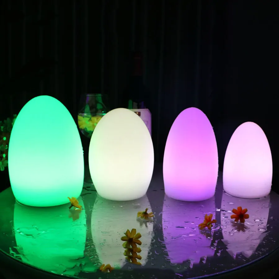 防水卵形RGB LEDナイトランプUSB充電式16色の屋外LEDバーKTVテーブルランプが付いているリモコン