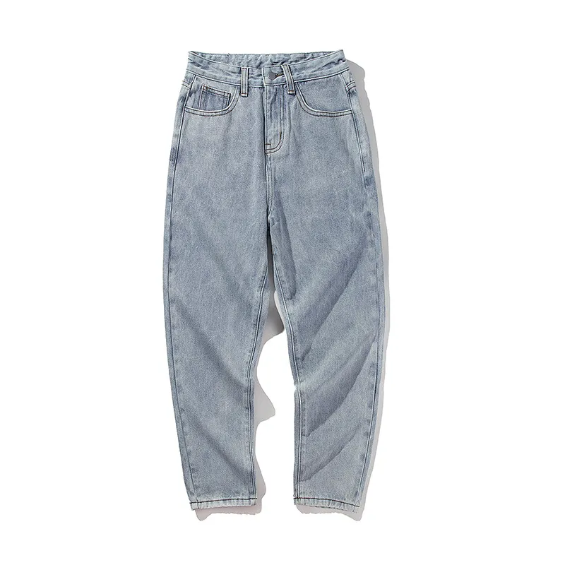 Vår och sommar 2020 mode denim nya raka jeans koreanska trend jeans män lösa tillfälliga bredbenet retro tonåringar byxor