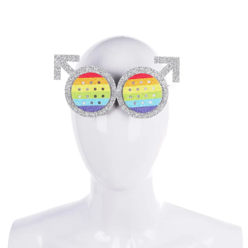 Doistty Gratis verzending Gay Pride Cosplay Prop Decoration Eyewear LGBT-accessoires Mannen en vrouwen Transgender Symbool Rainbow Bril