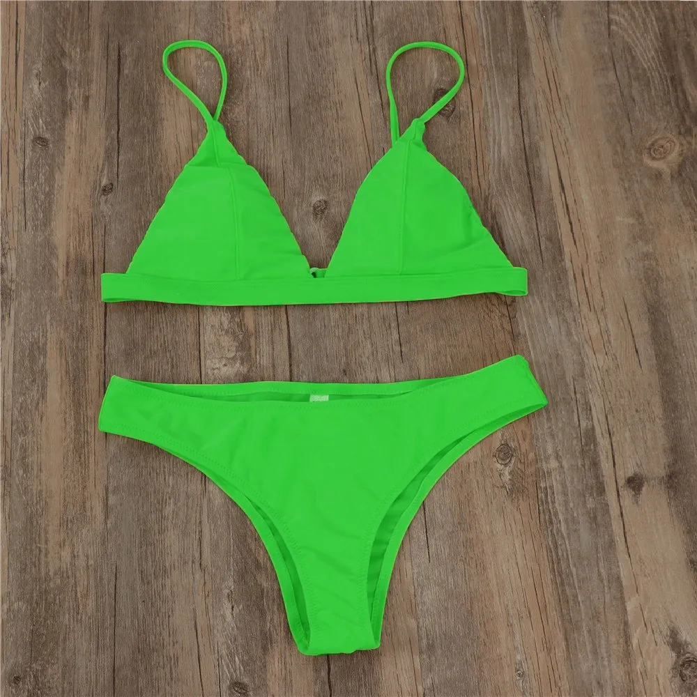 2019 new solid color bikini sexy women s bathing suit with chest pad multi color plus size