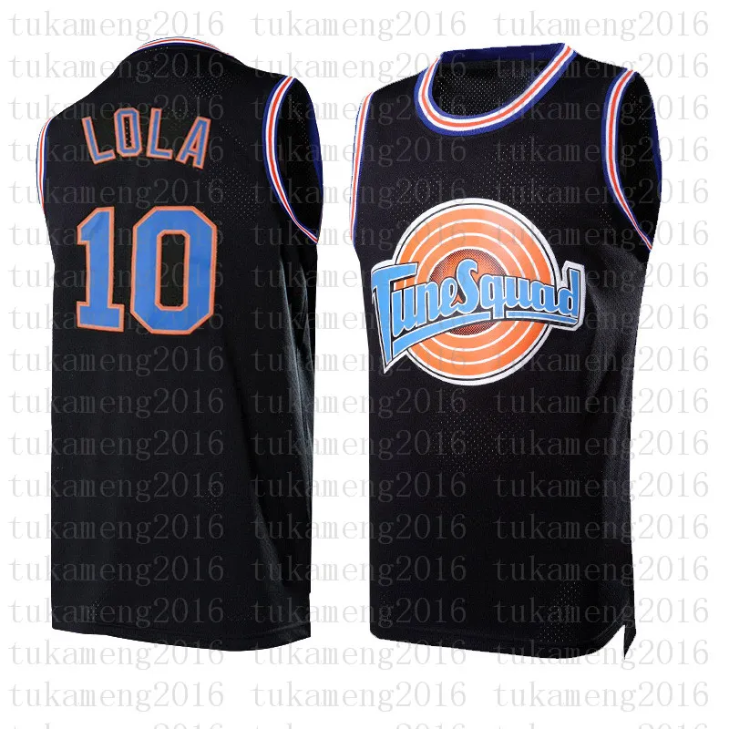 Balck 10 Lola Tune Squad Space 2 Jam Bunny Movie Jersey Michael 23 JD 22 Bill Murray 10 Lola Basketball Jersey NCAA CRRTGVTF