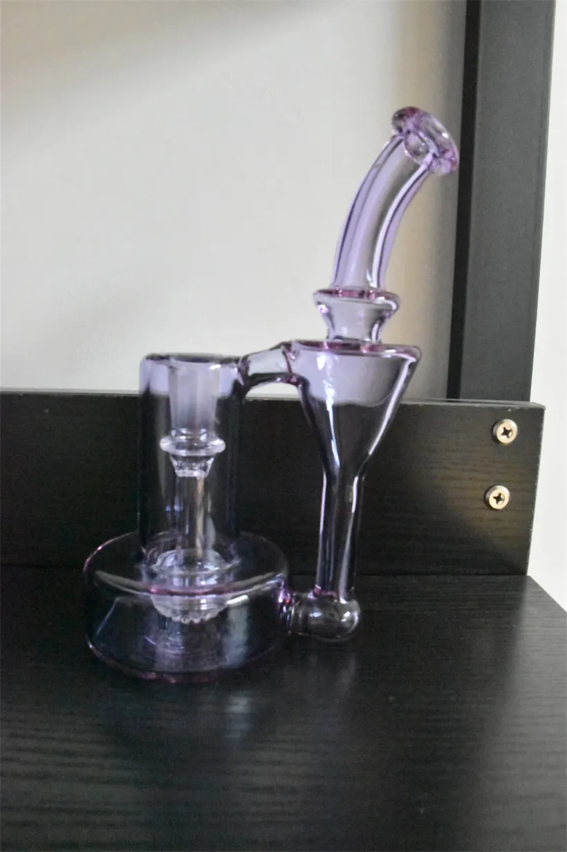 Smoking pipe glass drilling machine purple CFL, tornado effect, 14 mm joint, price concessions are welcome to buy