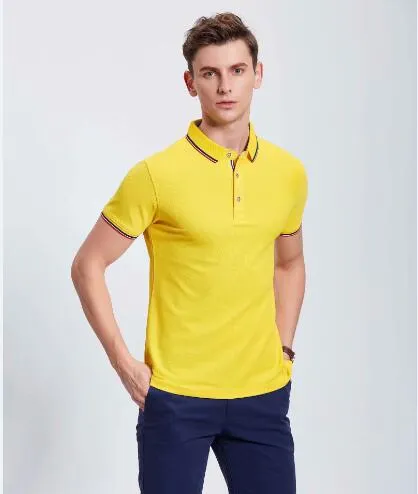 Fabryka Hurtownie Anti-Pilling Shrink Wrinkle Mężczyźni Odzież Niestandardowy Design Puste Prosty Polo T Shirt 5 sztuk / partia Darmowa Wysyłka