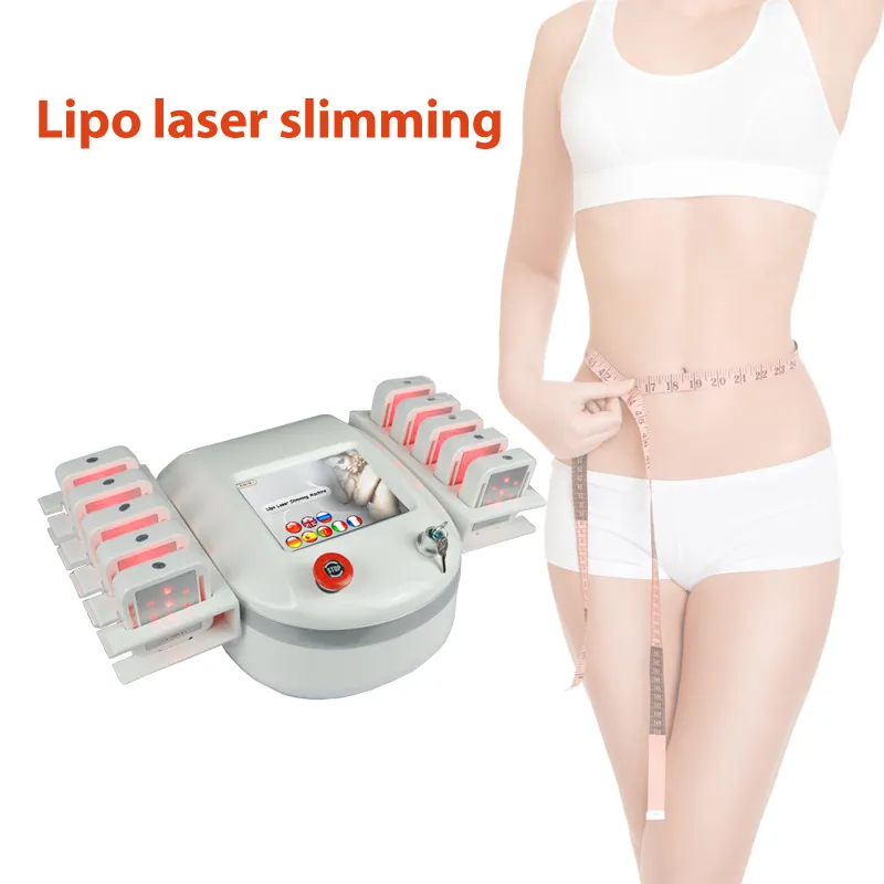 Professionell Lipo Laser Slimming Machines Portable Hem Använd 10 Pads Lipolaswer Beauty Euqipment Lös upp fett