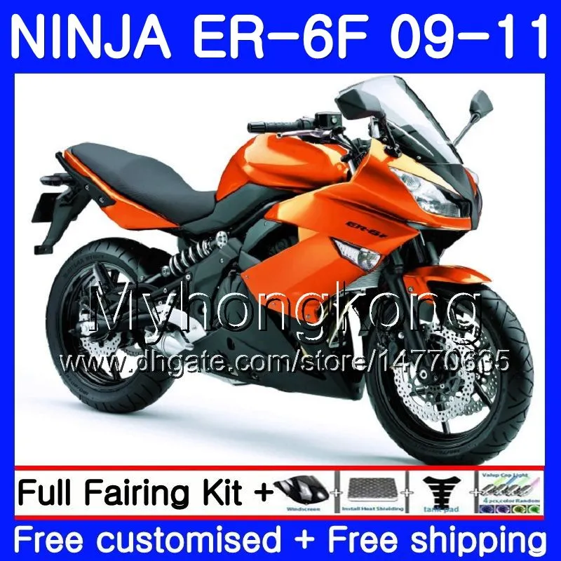 Body For KAWASAKI 650R ER-6F 650 ER6F 09 10 11 252HM.7 650R ER6 F ER 6F Light orange new 2009 2010 2011 Fairings Kit+7Gifts