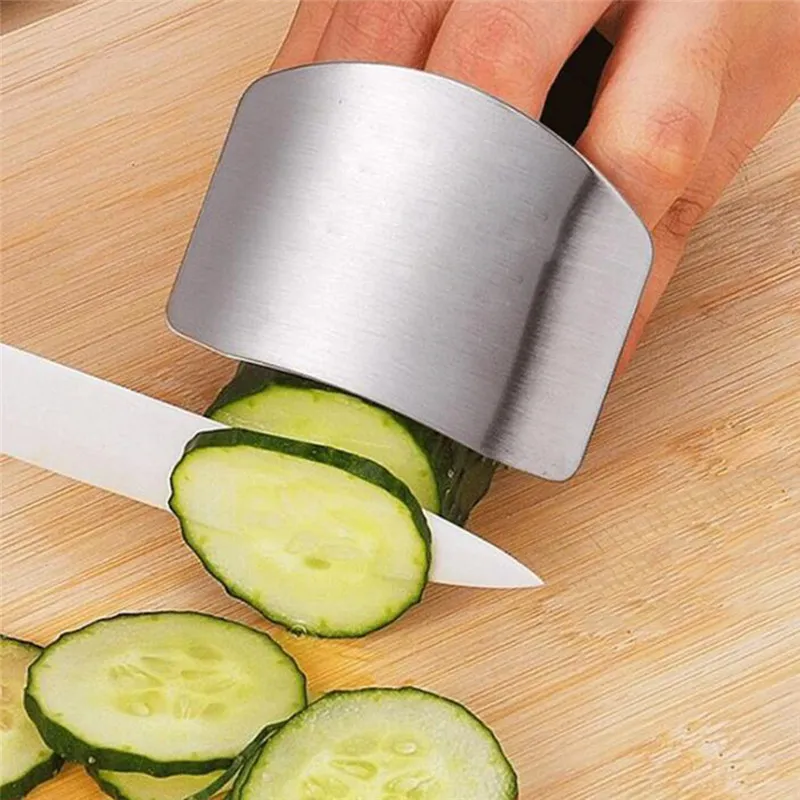 ステンレス鋼の指の保護具の刈り取り野菜の指の手の保護ガードキッチンツールJXW072