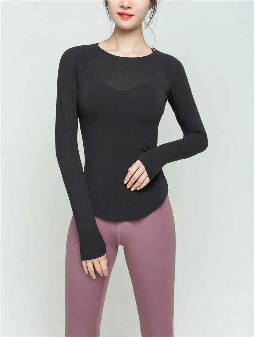 Womens Slim Fitted Long Sleeve Workout Shirts Womens Yoga Long Sleeve Crop Top  Athletic Yoga Sport T Shirt From Virson, $13.53
