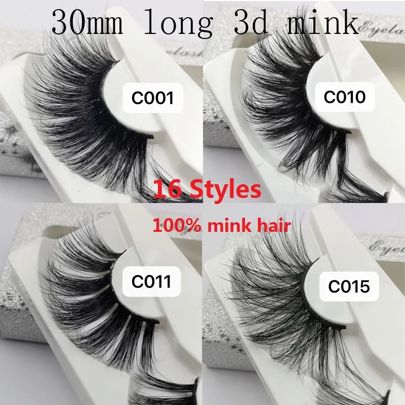 30mm 3D Vison Lashes 100% Doux Vison Cheveux Faux Cils Wispy Fluffy Lashes Outils De Maquillage Des Yeux Dramatique Volumn Bande À La Main Cils De Vison