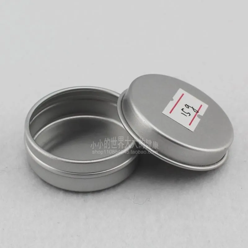 100st 15g aluminium kosmetisk burkbehållare med glidlock 15ml liten rund läppbalsam Meta tenn kosmetisk paketburk