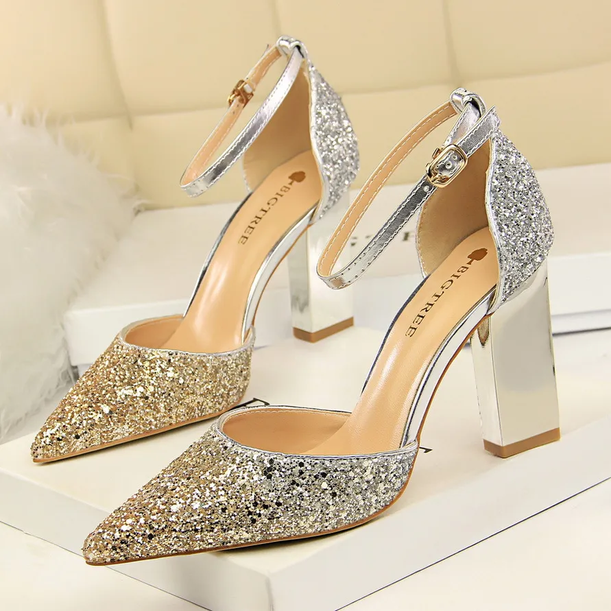 Wholesale Mary Jane Glitter Silver Glitter High Heels Womens Fetish Pumps For Weddings Office And Everyday Wear At Only 33.49 DHgate.Com
