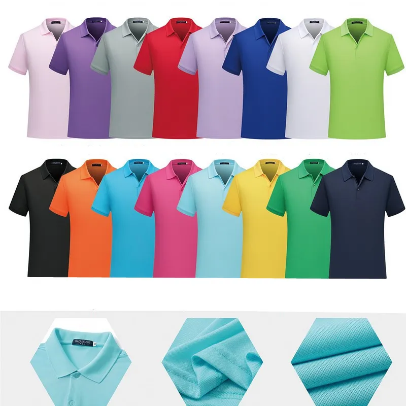 Unisex Teamwear Men's T-Shirts Casual Polo Tees Short Sleeve Women Slim Fit Solid Turn-down Collar Activities Blank Tees Group Plain Tee