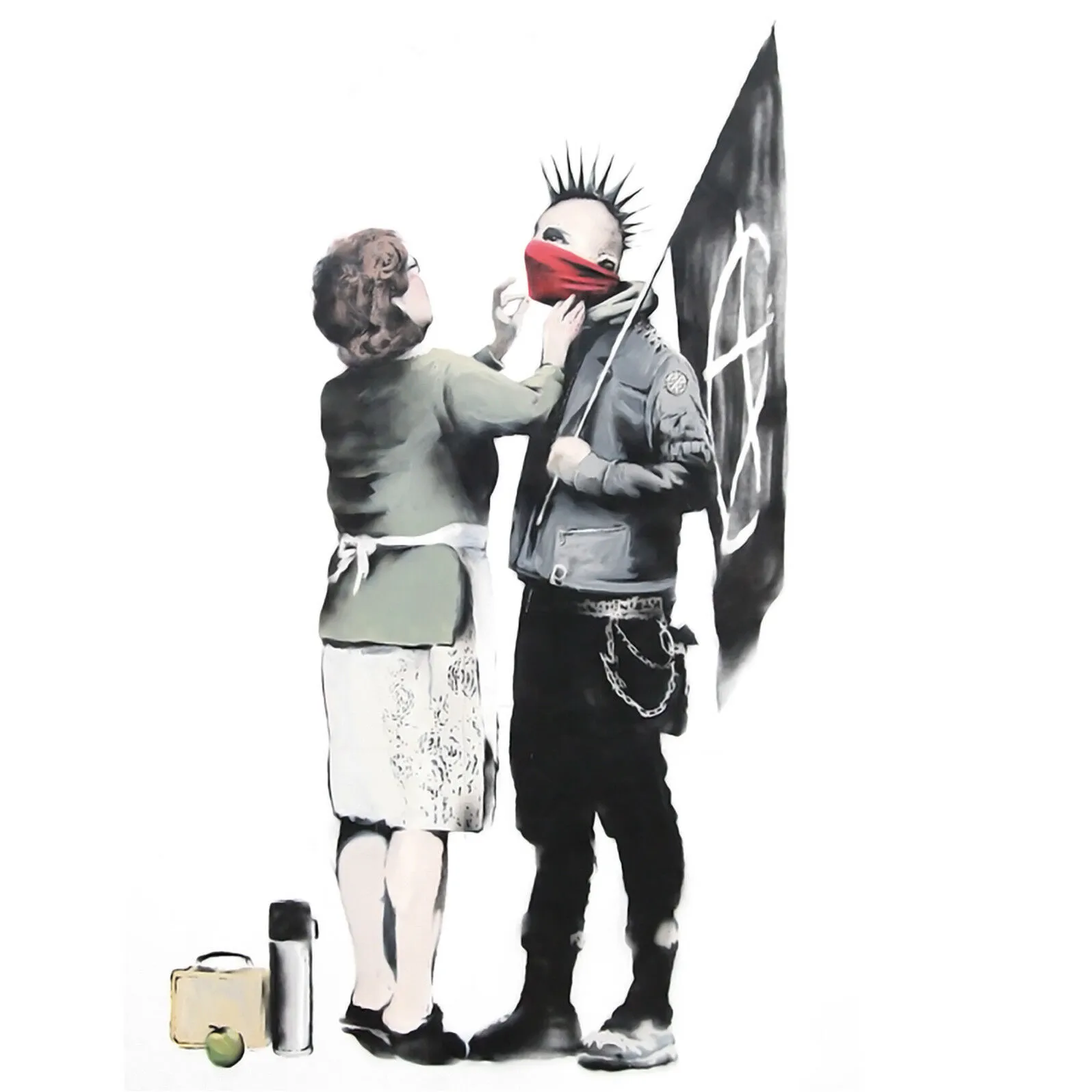 Graffiti Art Banksy Toile Peinture Enfants Pipi Coloré Pluie