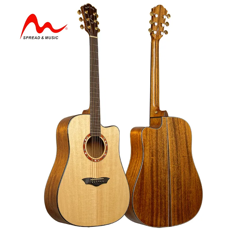 Compre 41 Pulgadas OEM Al Por Mayor Difundir La Música Calidad Fresca Picea  Sólida De Caoba De Gama Alta De La Venta Caliente De La Guitarra Acústica  Gran Sonido AW 12ADC A