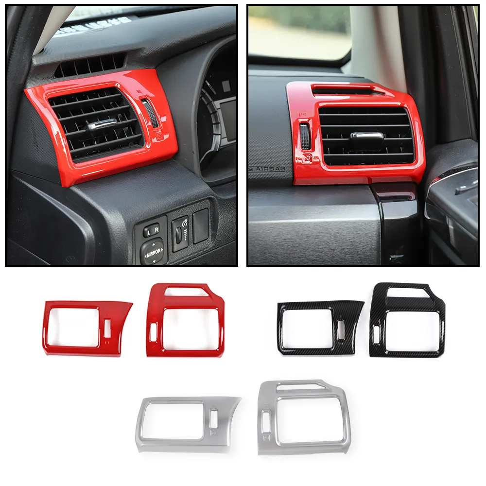 Air Vent Outlet Decor Trim for Toyota 4Runner TRD Interior Accessories 2024 ABS Red Center Console Air Conditioner Cover
