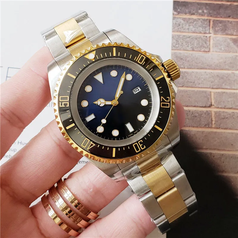 Mens Watch Deep Ceramic Bezel Sapphire Cystal Stainless Steel With Glide Lock Clasp Automatic Mechanical mens Watches