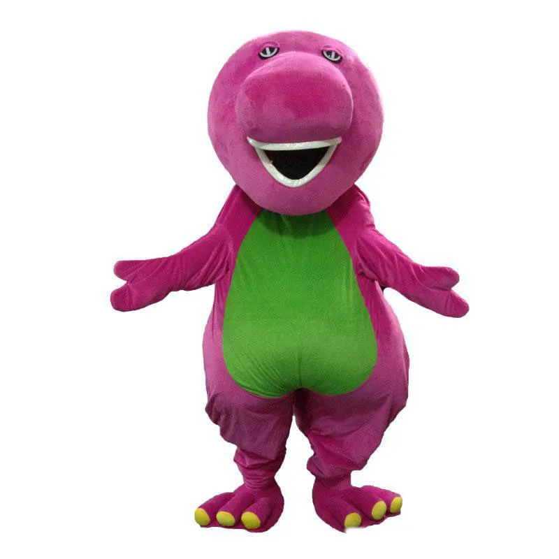 2019 High Hot New Barney Dinosaur Mascot Kostymer Halloween Cartoon Vuxen Storlek Fancy Dress