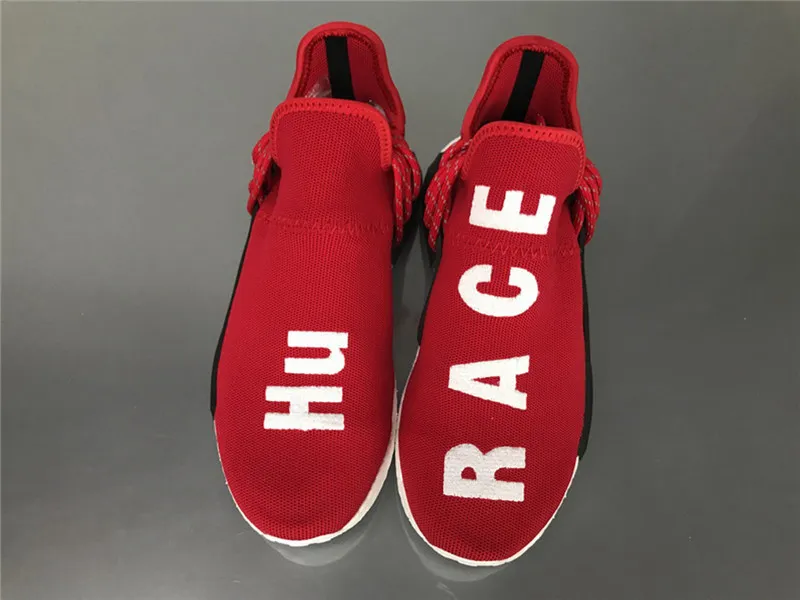 Authentic Pharrell Williams HU Human Race Trail Running Shoes Species Black Scarlet Friends And Family YOU NERD Holi Festival Cotton Candy