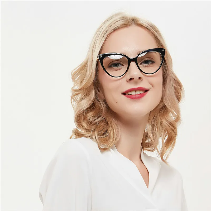 Hurtownie-Women Fashion Trend Myopia Optical Cat Okulary przeciwsłoneczne Słońce fotochromiczne Gotowe Okulary Optyczne Myopia Okulary recepty Fram