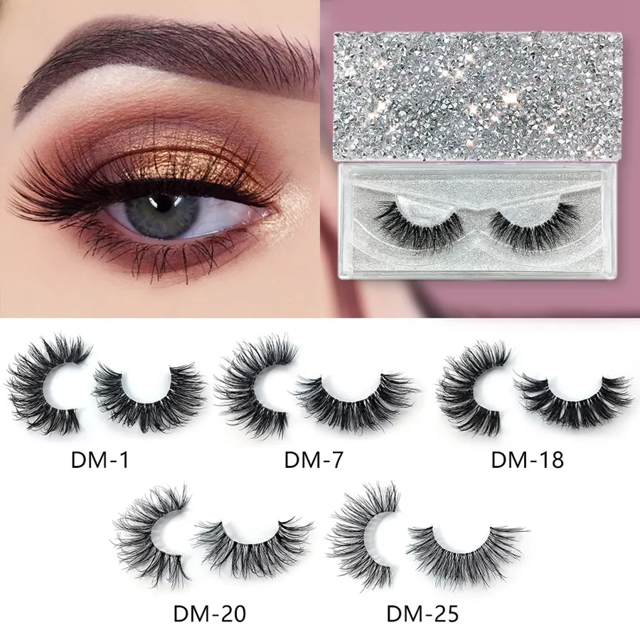 3D Mink Eyelashes Natural False Wimpers Lange Wimper Extension Faux Fake Eye Washing Make-up Tools met Box Rra1305