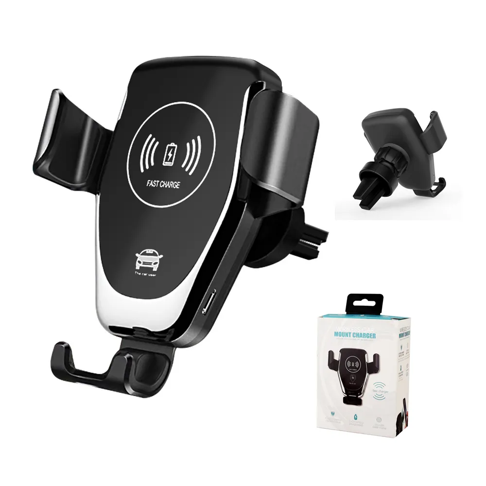 Chargeur sans fil pour voiture 10 W, charge rapide, support de téléphone par gravité pour grille d'aération, compatible avec iPhone, Samsung, Huawei, tous les appareils Qi