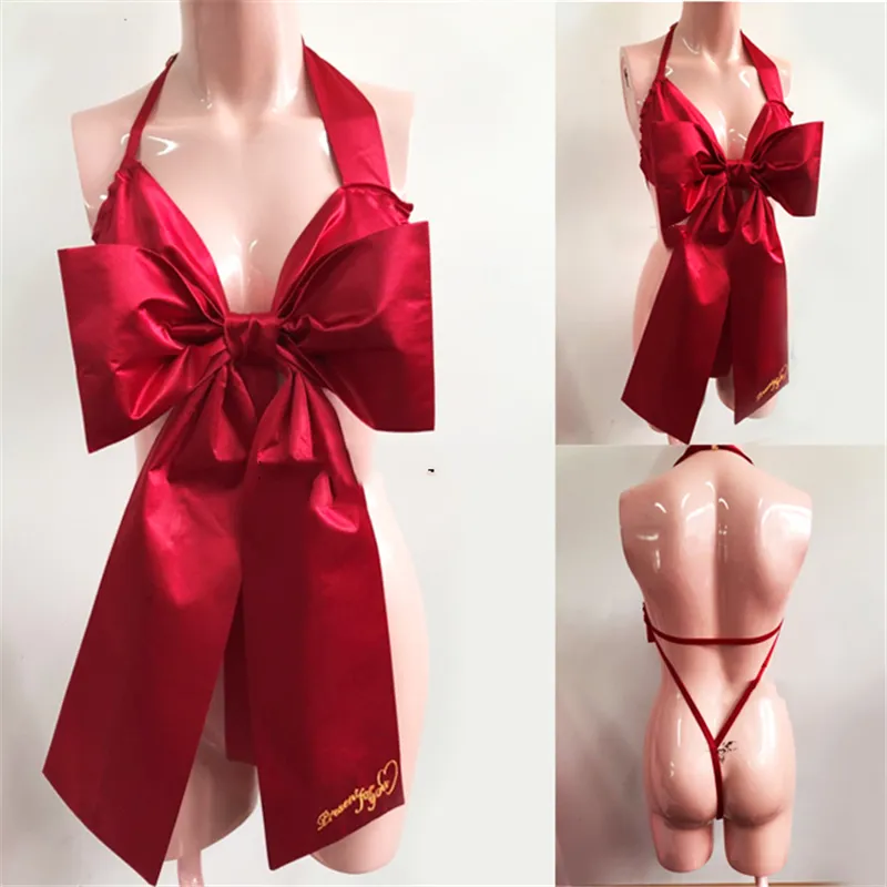 Lilicochan nuevas mujeres Anime Cosplay disfraces rojo Bowknot Lencería Lolita lindo Sexy japonés ropa de dormir vestido erótico