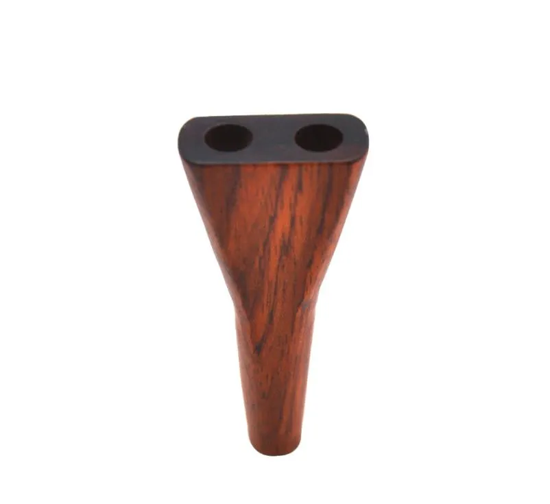 Pipa in legno classica Mini strumento per tabacco in legno a doppio foro portatile